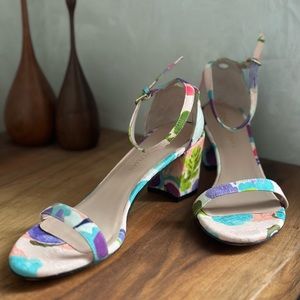 SOLD OUT Stuart Weitzman Nearlynude Sandal in Floral Watercolor